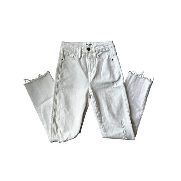 FRAME Le Sylvie Crop White Distressed Skinny Jean, Women's size 24, NWOT - Picture 2 of 11